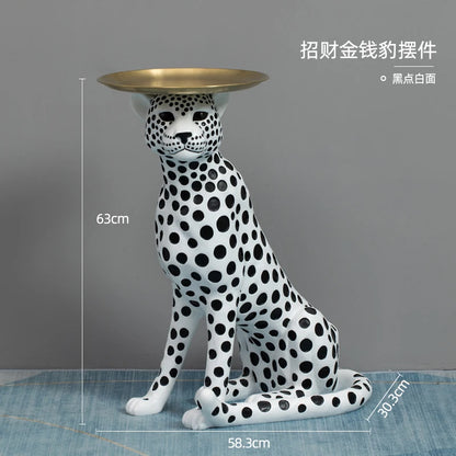 Creative Coffee Table Creative Leopard Shape Floor Ornaments