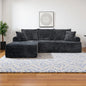 95" L-Shaped Sofa Chaise, Rabbit Fleece Upholstery, Ultra Soft & Comfortable, Ready to Use Out of the Box