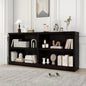 Double Wide Open Shelf Bookcase - 2 Tiers 4 Storage Cube Adjustable Space Book Case