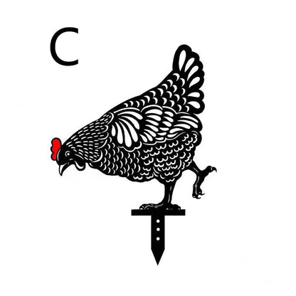 Acrylic Animal Garden Stakes Decorations Hen  For Outdoor Yard Lawn