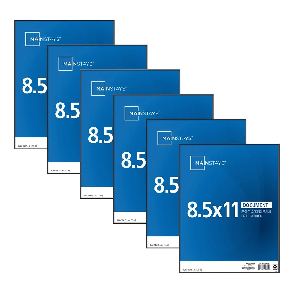 8.5x11 Front Loading Picture Frames Set of 6