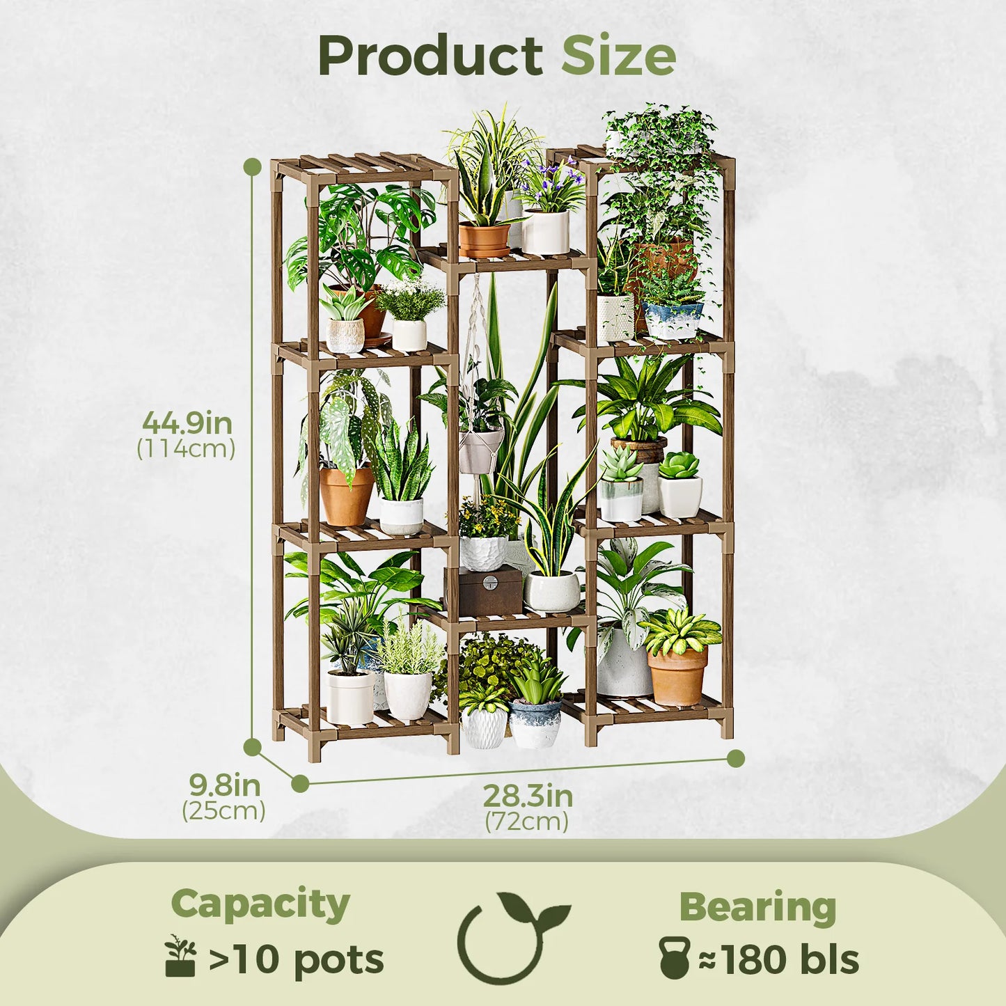 Tall Wood Plant Stand Indoor-Outdoor