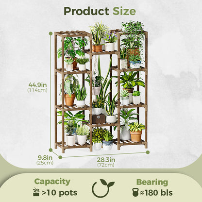 Tall Wood Plant Stand Indoor-Outdoor