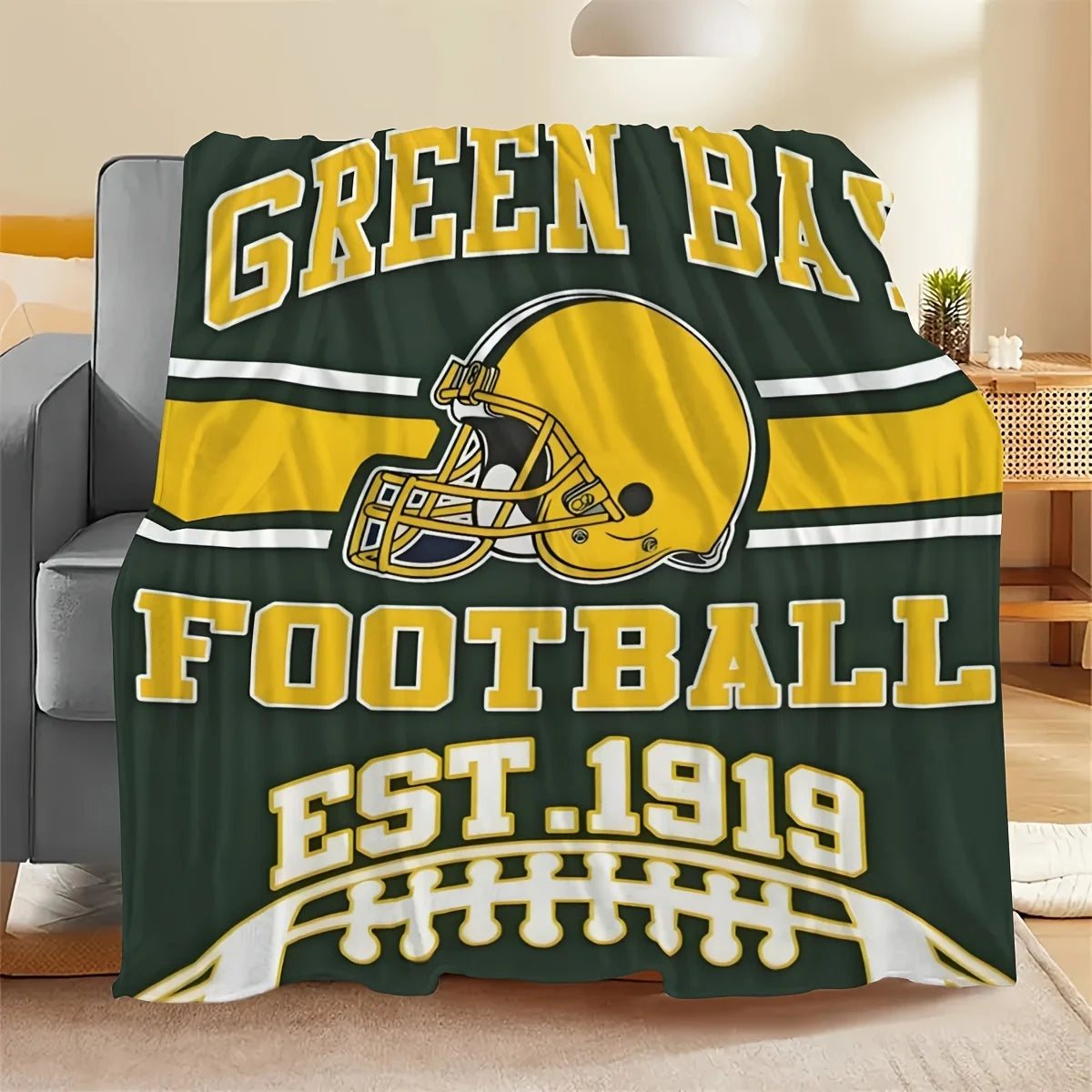 Soft and Lightweight Green Bay Football Team Blanket