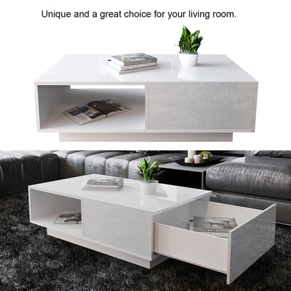 Modern High Gloss Rectangular Coffee Table