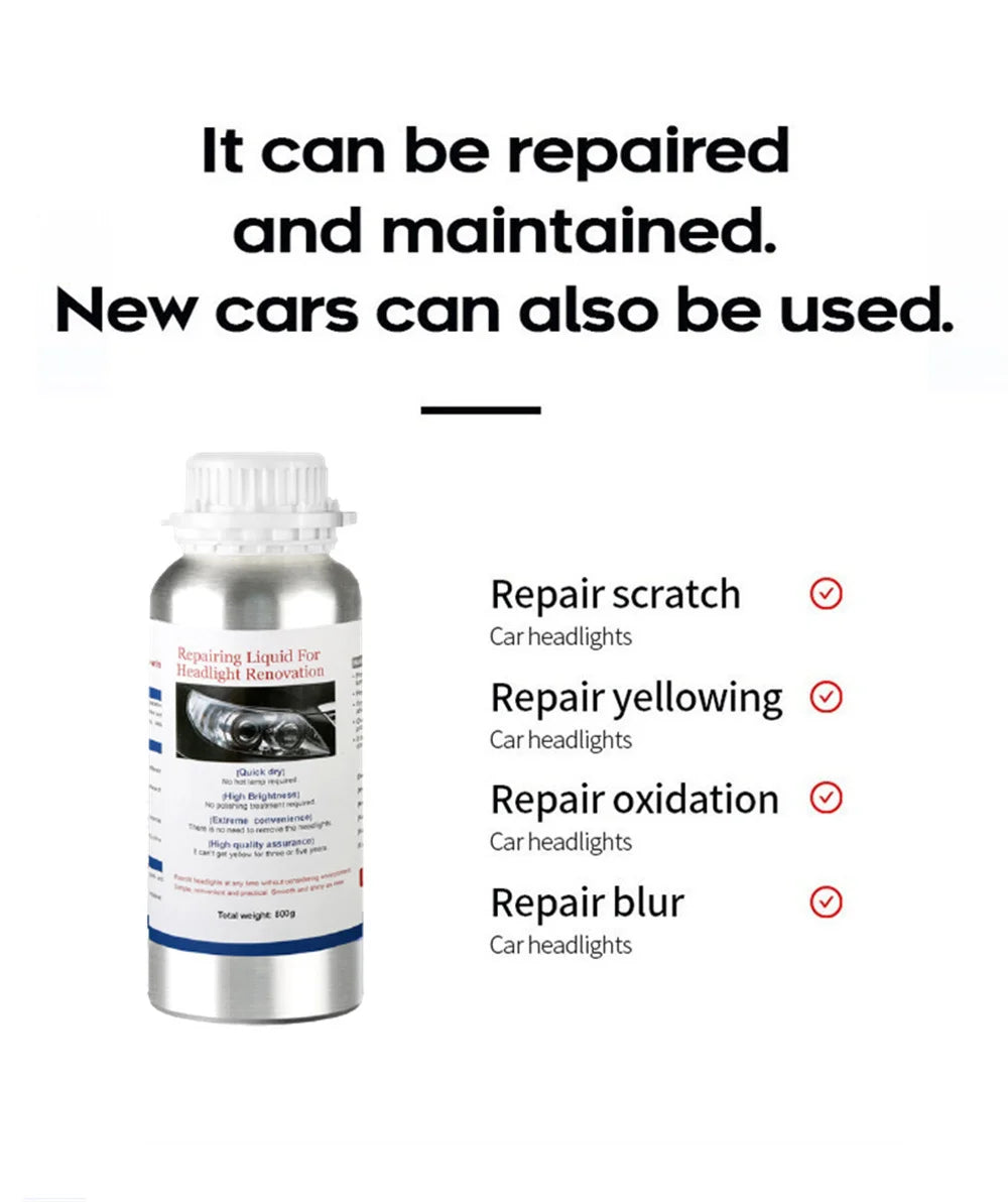 800ML Car Headlights Restoration Liquid Polymer For Headlight Polishing