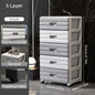 5-Drawer White Storage Cabinet - Sturdy, Smooth Sliding for Closet, Office, Bedroom Organization.