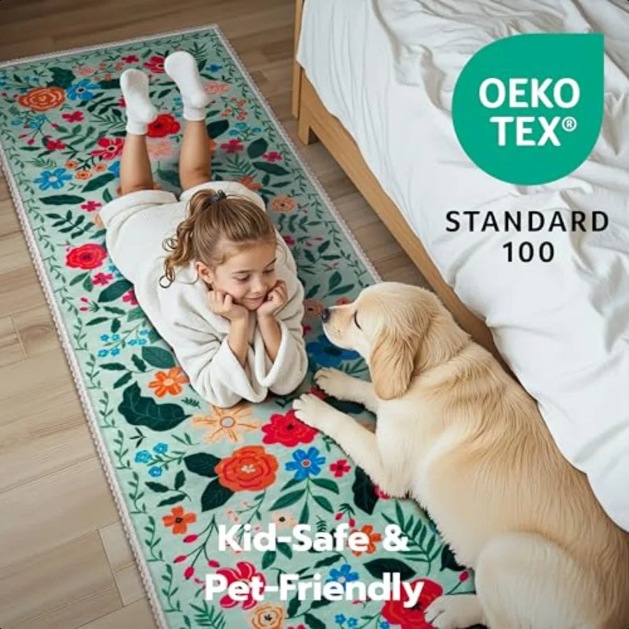 Hallway Runner Rug Washable 2'6''x8' Non Slip Kitchen Rug