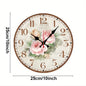 Antique Rose Wooden Round Silent Hanging Wall Clock,