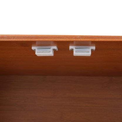 Vintage Style Kitchen Storage Cabinet, 2-Tier Bamboo Sideboard with Smooth Drawers for Kitchen and Dining Area
