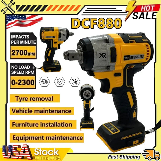Fit Dewalt DCF880 3300RPM Brushless Impact Wrench High Torque Cordless Electric Wrench