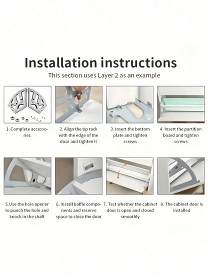Double-Layer Rotating Shoe Cabinet  Easy Install, Durable, Space-Saving Cabinets
