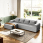 Cloud Boneless Sectional Sofa for Living Room, 4-Seater L-Shaped Comfy Couch with Ottoman, 4 Pillows, Deep, Customized
