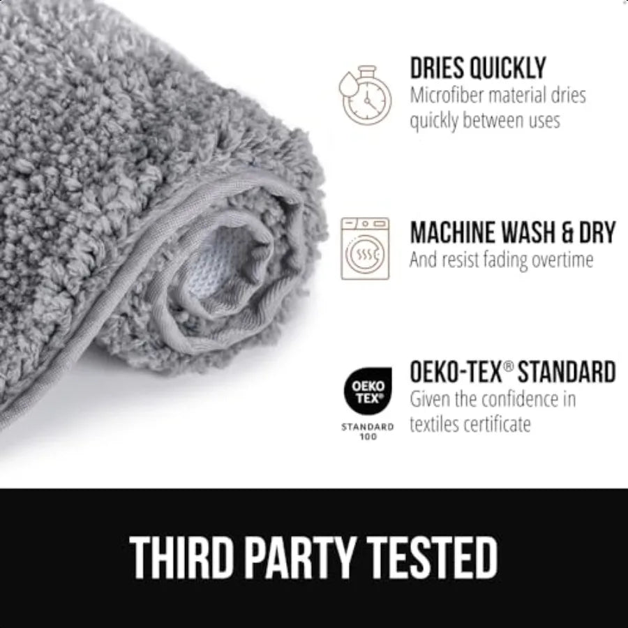 GORILLA GRIP Fluffy Absorbent Shaggy Bath Rug Accori