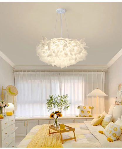 Exquisite Leaves Dimmable LED Ceiling Lights White Remote Control