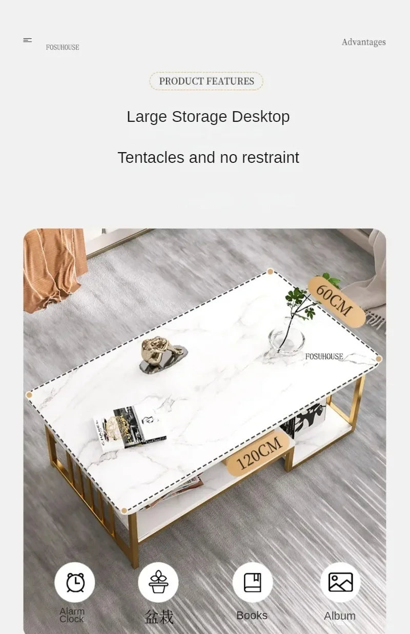 Italian Coffee Table Minimalist Square Nordic Tea  Table Living Room Furniture