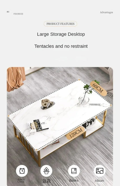Italian Coffee Table Minimalist Square Nordic Tea  Table Living Room Furniture