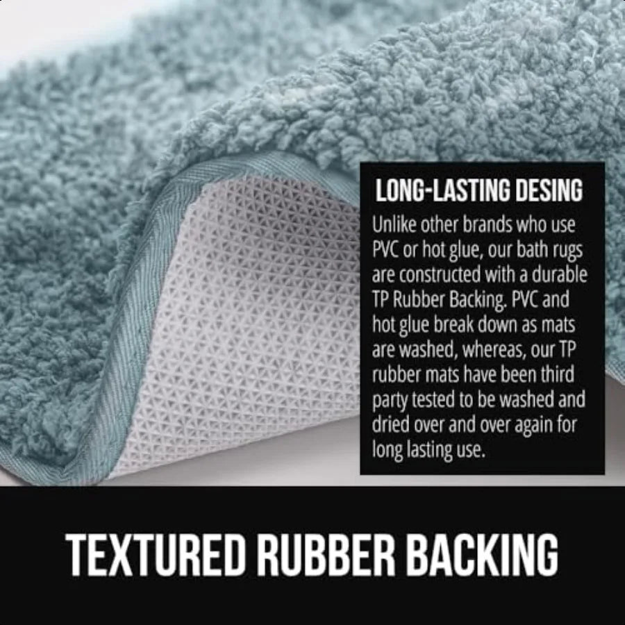 GORILLA GRIP Fluffy Absorbent Shaggy Bath Rug Accori