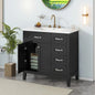 36in Wood Bathroom Vanity with Sink 3 Drawer Storage Adjustable Shelf Natural, Customized,  6 different colors