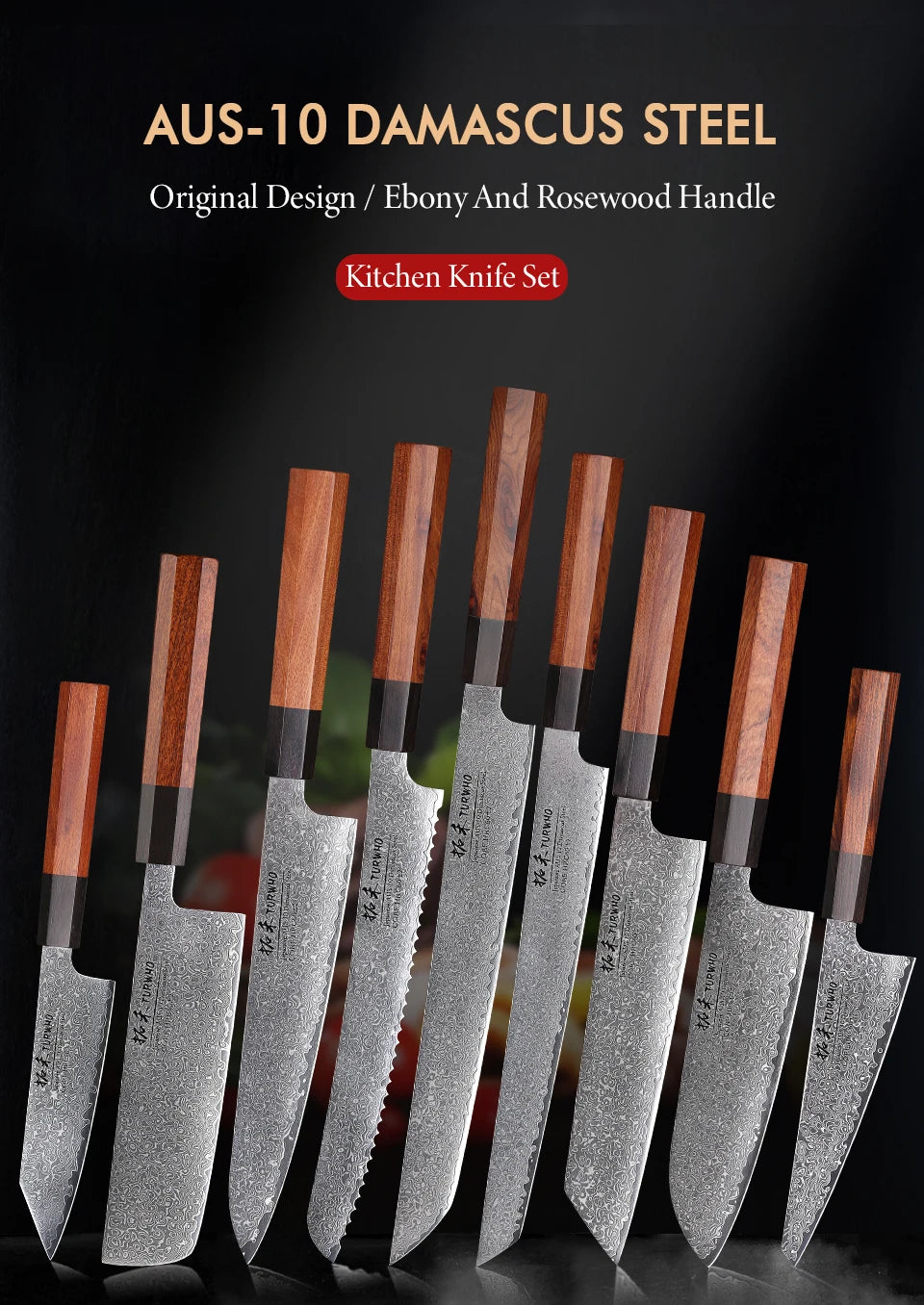 TURWHO Hand Forged Japanese Steel Kitchen Knives