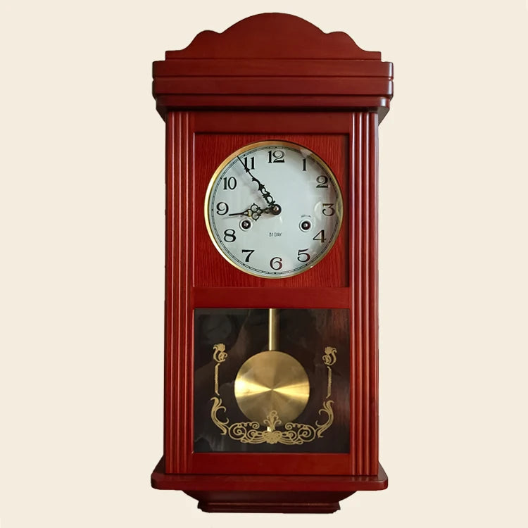 Retro Mechanical Wall Clock Old-fashioned Clockwork Pendulum