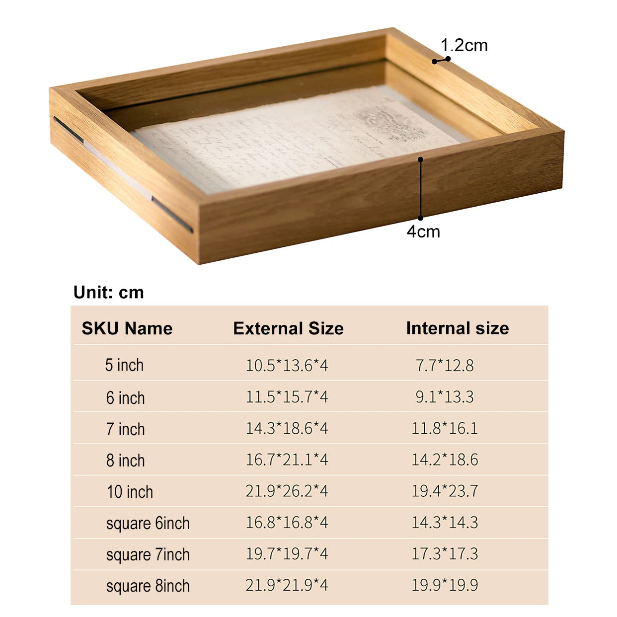 Wood Specimen Frame With Real Glass