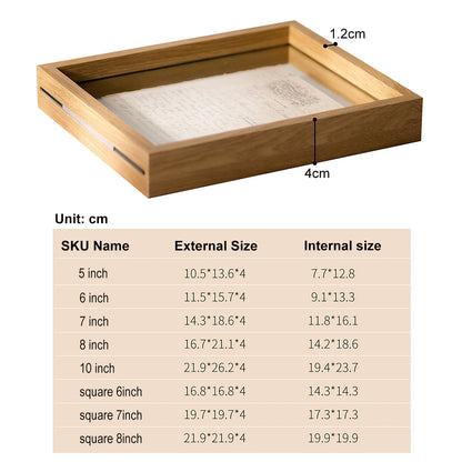Wood Specimen Frame With Real Glass