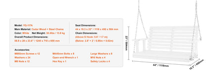 SucceBuy Wooden Porch Swing 5 ft  for Courtyard Garden  880 lbs Strong Load Capacity Chair Bench