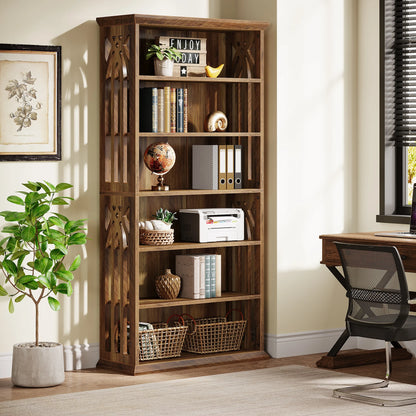 Tribesigns 6-Tier Bookshelf, 75-Inch Tall Bookcase,  Freestanding Display Shelves,
