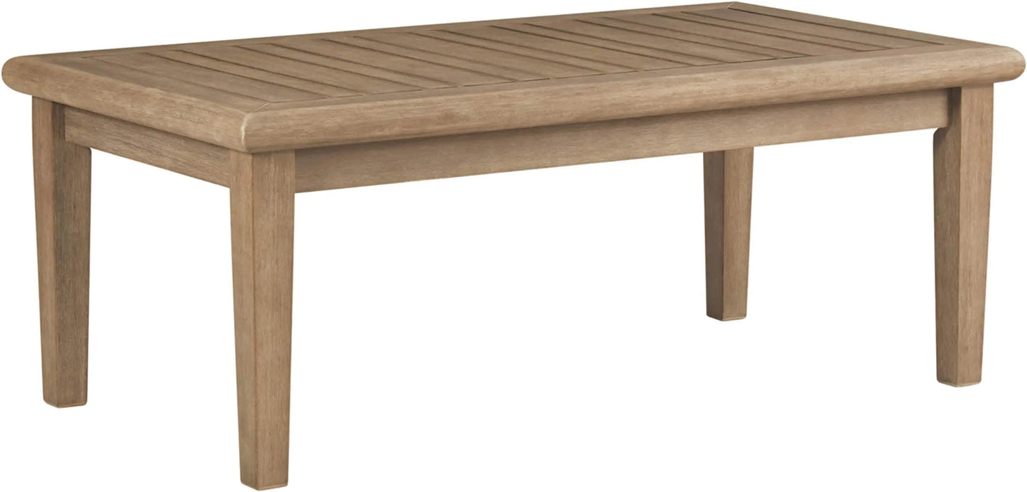 Gerianne Outdoor Rectangular Eucalyptus Wood Coffee Table