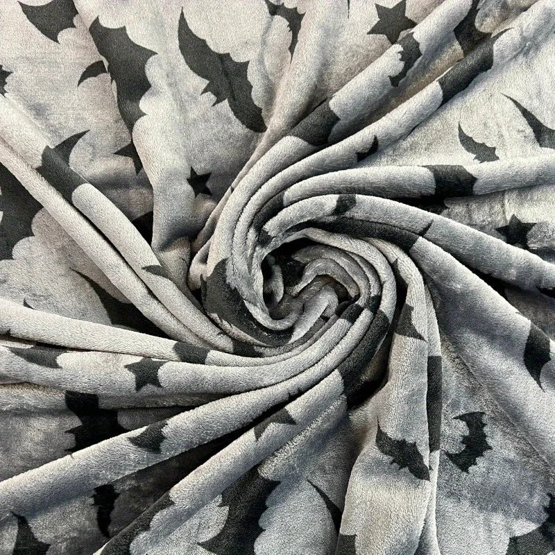 Black and Gray Halloween Throw Blanket