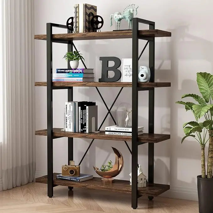 Solid Wood Bookcase and Book Shelves