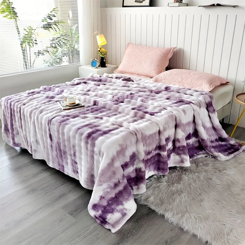 Throw Blanket Ultra-Soft Faux Rabbit Fur