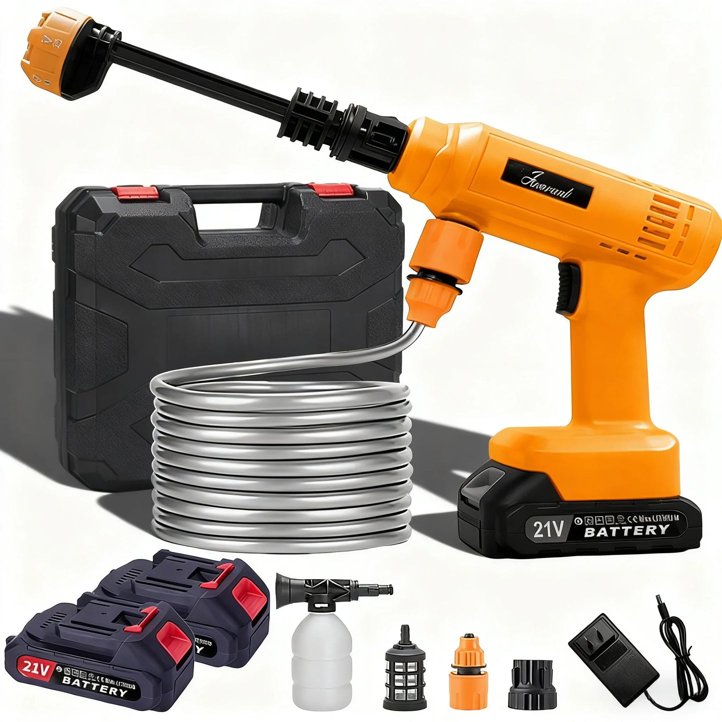 Power Blaster Plus Pressure Washer Cordless Portable Electric Water Spray Gun and Hose