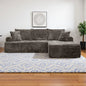 95" L-Shaped Sofa Chaise, Rabbit Fleece Upholstery, Ultra Soft & Comfortable, Ready to Use Out of the Box