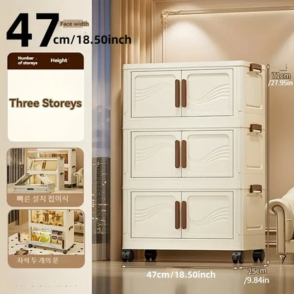 Foldable Storage Box with Clear Door - Spacious, Durable, - Ideal for Organizing Clothes, Books, Toys, and