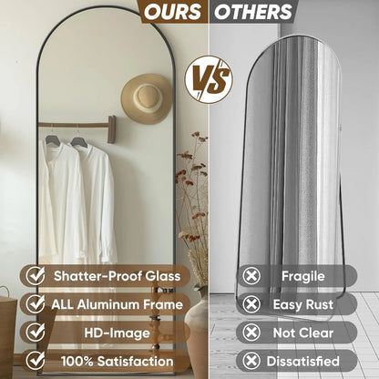 Full Length Mirror, 58"x18"  Rectangular Full Body Mirror with Stand for Bedroom, Living Room, Cloakroom