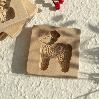 Wooden Cookie Molds for Christmas, DIY 3D Engraved