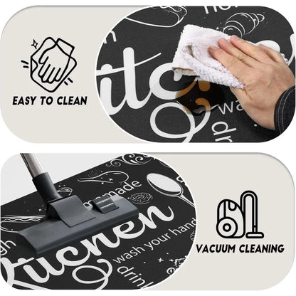 Kitchen Mats for Floor, Sets of 3, Black Farmhouse