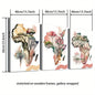 3pcs Wood Frame Canvas Print Africa, king flower design