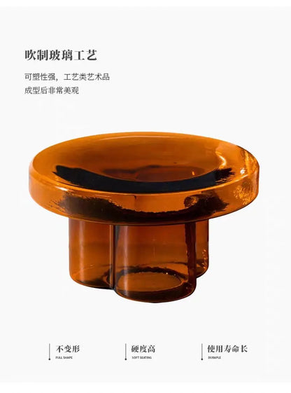 Nordic Creative Glass Coffee Table Living Room Handmade Coffee Table Round