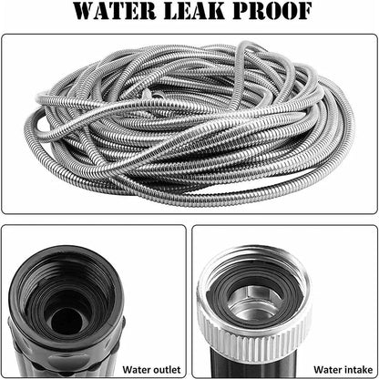 25FT Stainless Steel Metal Garden Water Hose