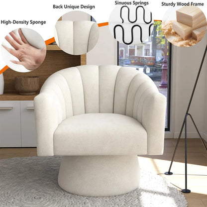 360° Swivel Velvet Upholstered Barrel Chair Set 2 Living Room Reading Round Armchair, 15 different colors
