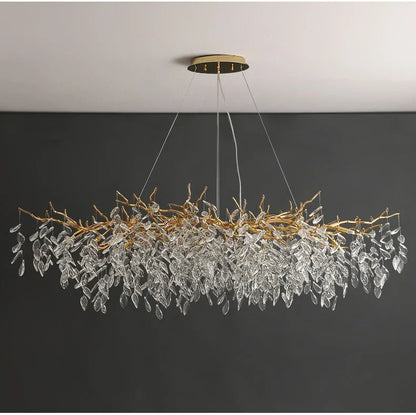 2025 Luxury Gold Crystal LED Chandeliers Living Dining  Lustre Ceiling Pendant Lamps I