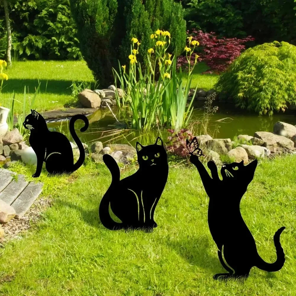 Exclusive Cute Cat Garden Decorative Silhouette -Perfect Outdoor Statues for Garden