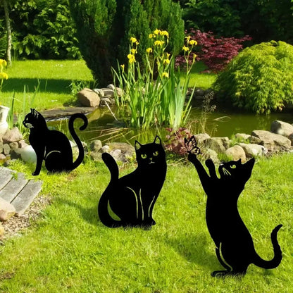 Exclusive Cute Cat Garden Decorative Silhouette -Perfect Outdoor Statues for Garden