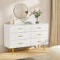 Walnut Brown Dresser  6 Drawer with Wide Drawers and Metal Knob