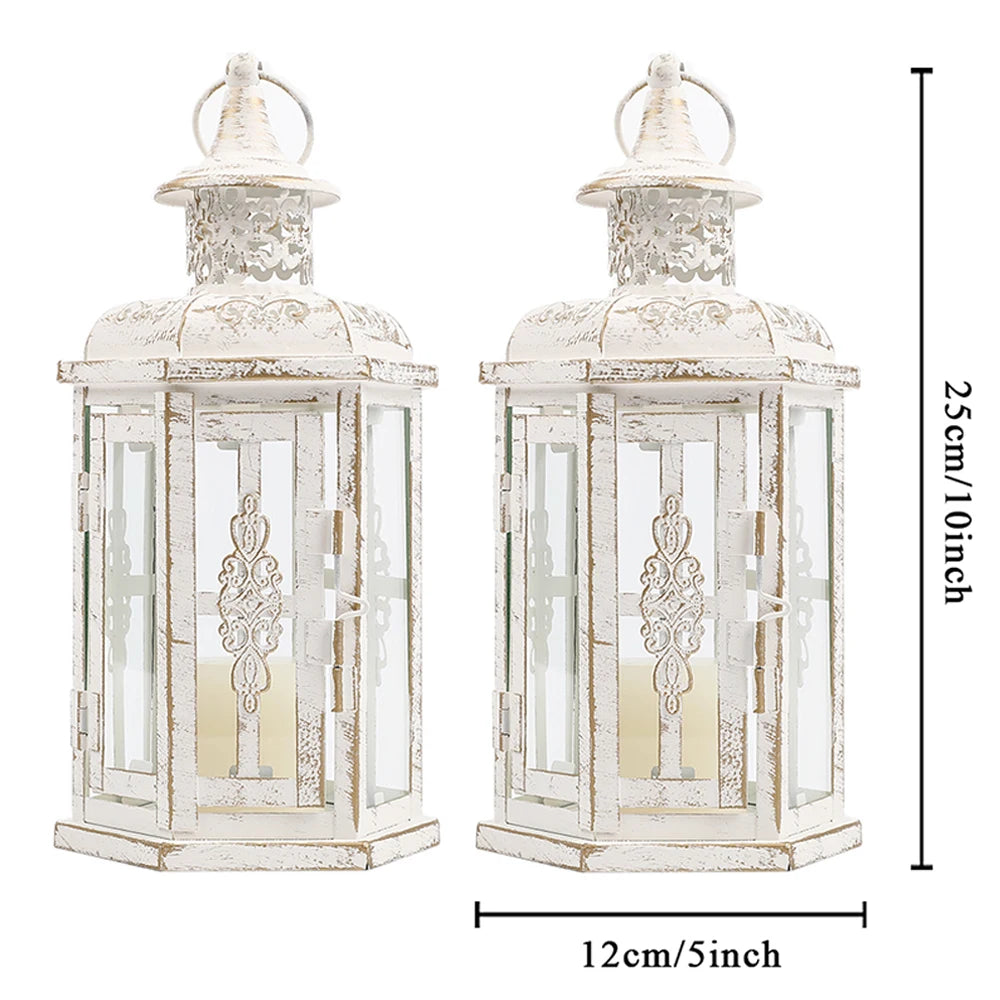 Vintage Nordic Candle Holder Lanterns Candles Aesthetic Hanging Lantern