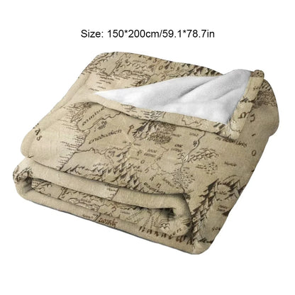 Middle Earth Map Lord Of Ring Style Blanket