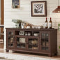 Large Sideboard Buffet Cabinet with Storage, Vintage Farmhouse Cabinets with Glass Doors